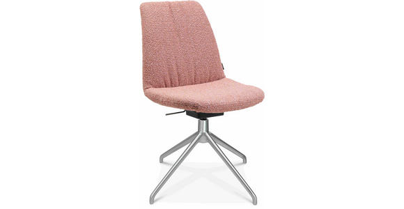 STUHL in Aluminium Flachgewebe Metall, Textil - Rosa, Design, Textil/Metall (46/81,5-84,5/55cm) - Johann Jakob