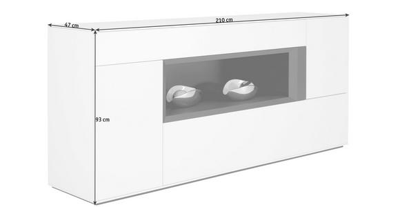 SIDEBOARD 210/93/47 cm - Anthrazit/Weiß, Design, Holz/Holzwerkstoff (210/93/47cm) - Dieter Knoll