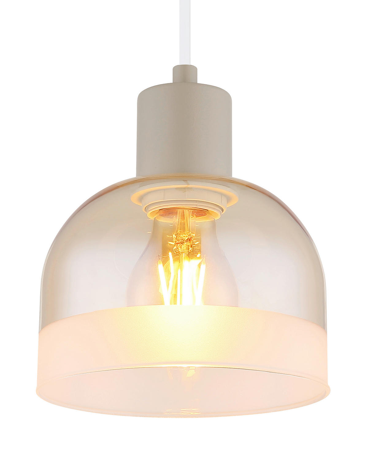 HÄNGELEUCHTE Kairo 15/120 cm  - Chromfarben/Schwarzchrom, Design, Glas/Kunststoff (15/120cm) - Globo