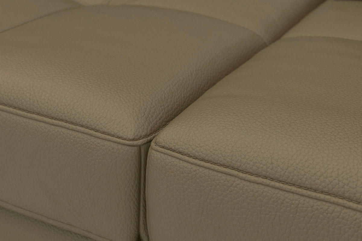 ECKSOFA COSTELLO E Olivgrün Echtleder Nierenkissen, Armteilverstellung, Sitztiefenverstellung  - Schwarz/Olivgrün, Basics, Leder/Textil (301/176cm) - Sit & More