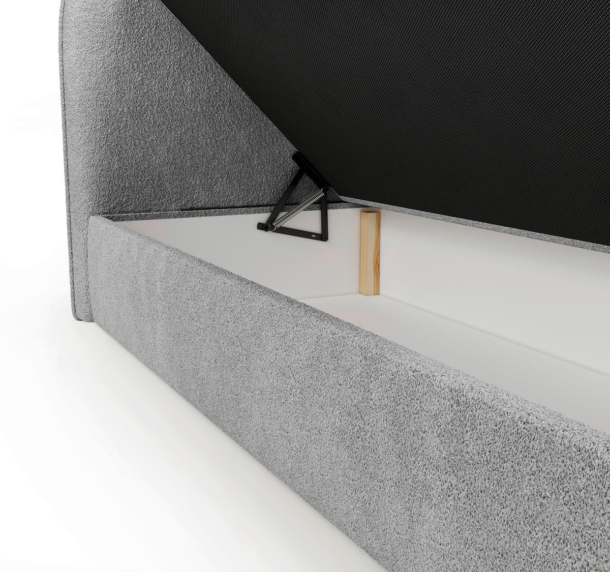 BOXBETT 160/200 cm  in Hellgrau  - Hellgrau/Schwarz, Design, Holz/Holzwerkstoff (160/200cm) - Chameo