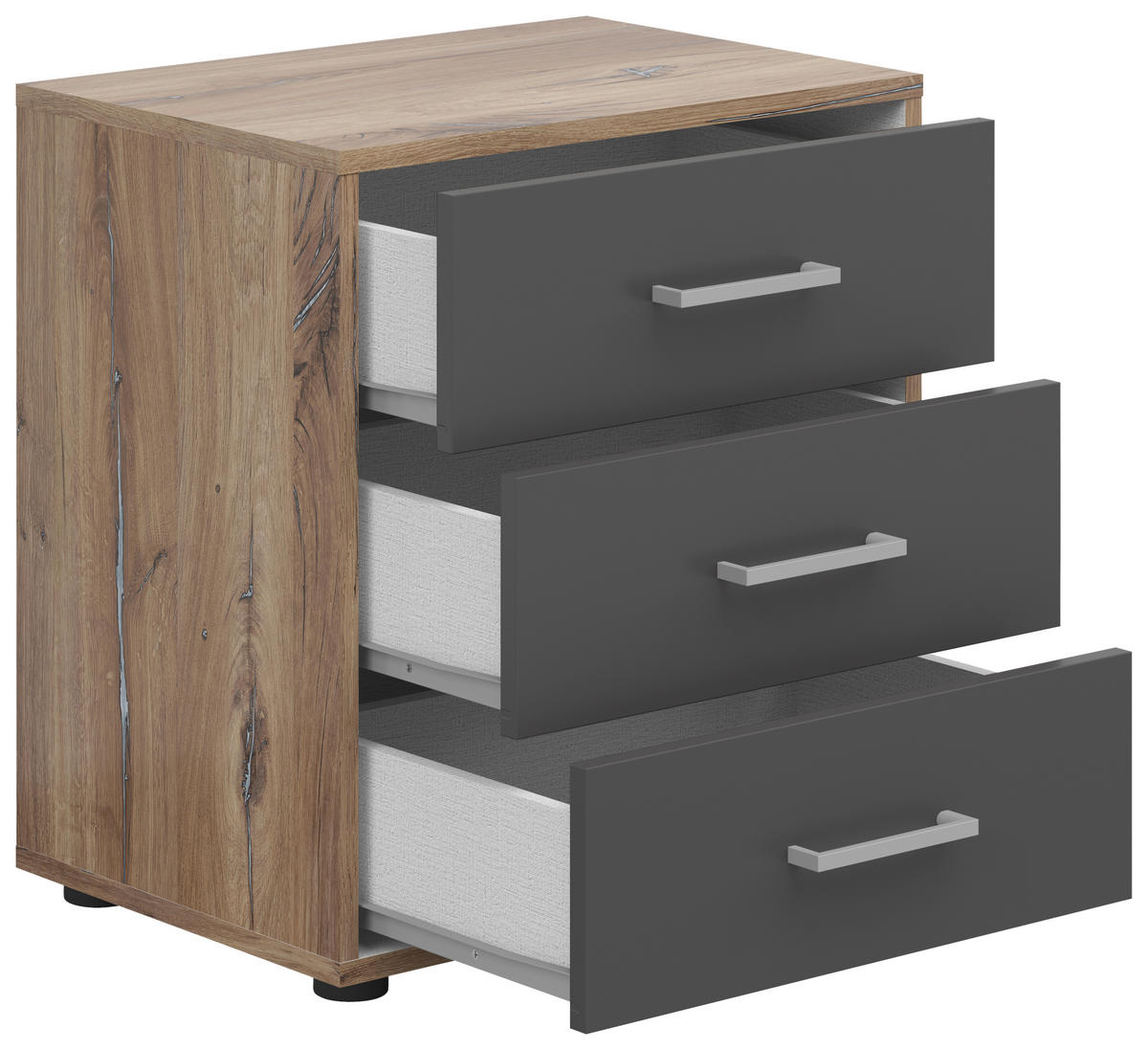 NACHTSCHRANK  - Eichefarben/Anthrazit, Basics, Holzwerkstoff/Kunststoff (50/54/35cm)