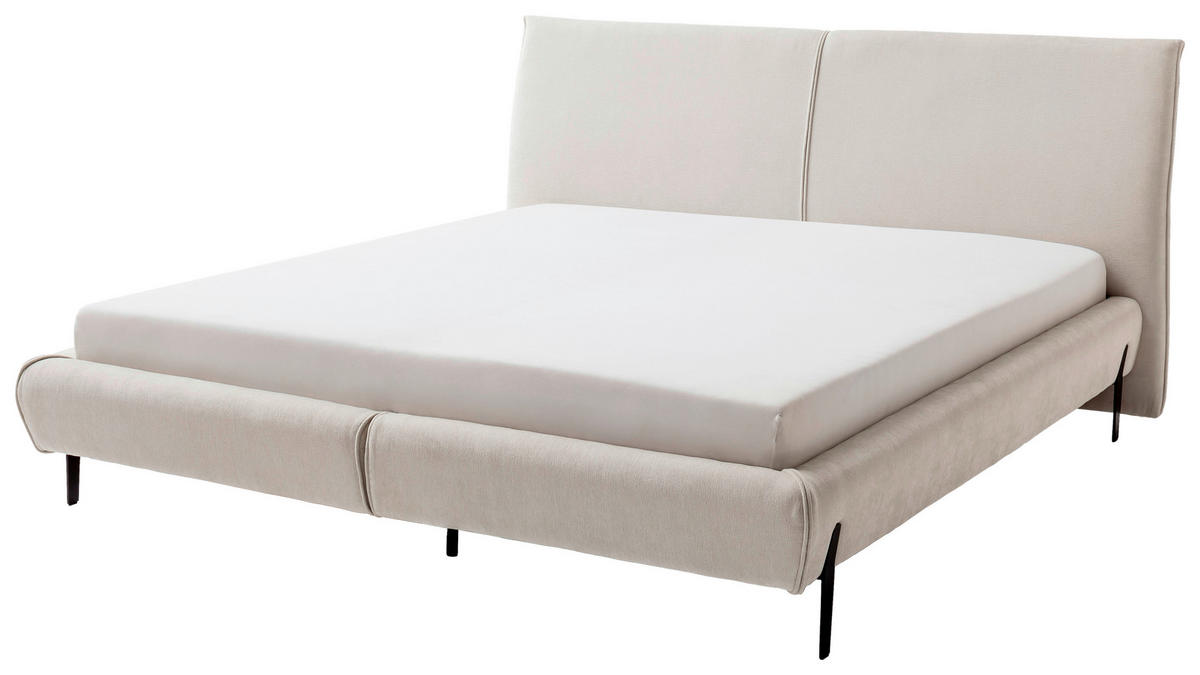 POLSTERBETT Creme 180/200 cm  - Creme/Schwarz, MODERN, Holzwerkstoff/Textil (180/200cm) - MID.YOU