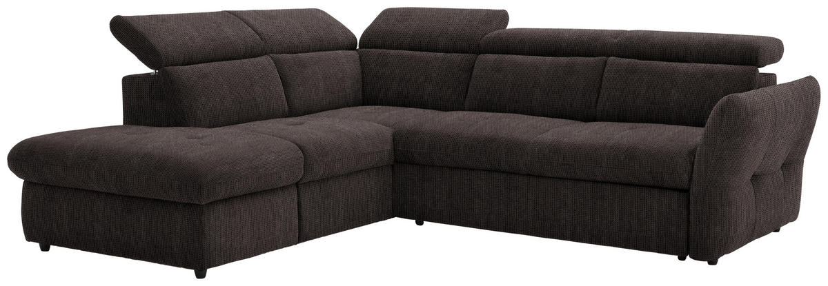 ECKSOFA in Mikrofaser Grau  - Schwarz/Grau, Design, Kunststoff/Textil (224/254cm) - Livetastic