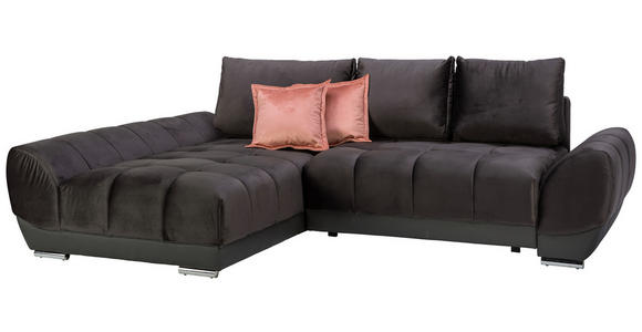 ECKSOFA in Braun, Grau  - Pink/Braun, MODERN, Textil/Metall (192/290cm) - Carryhome