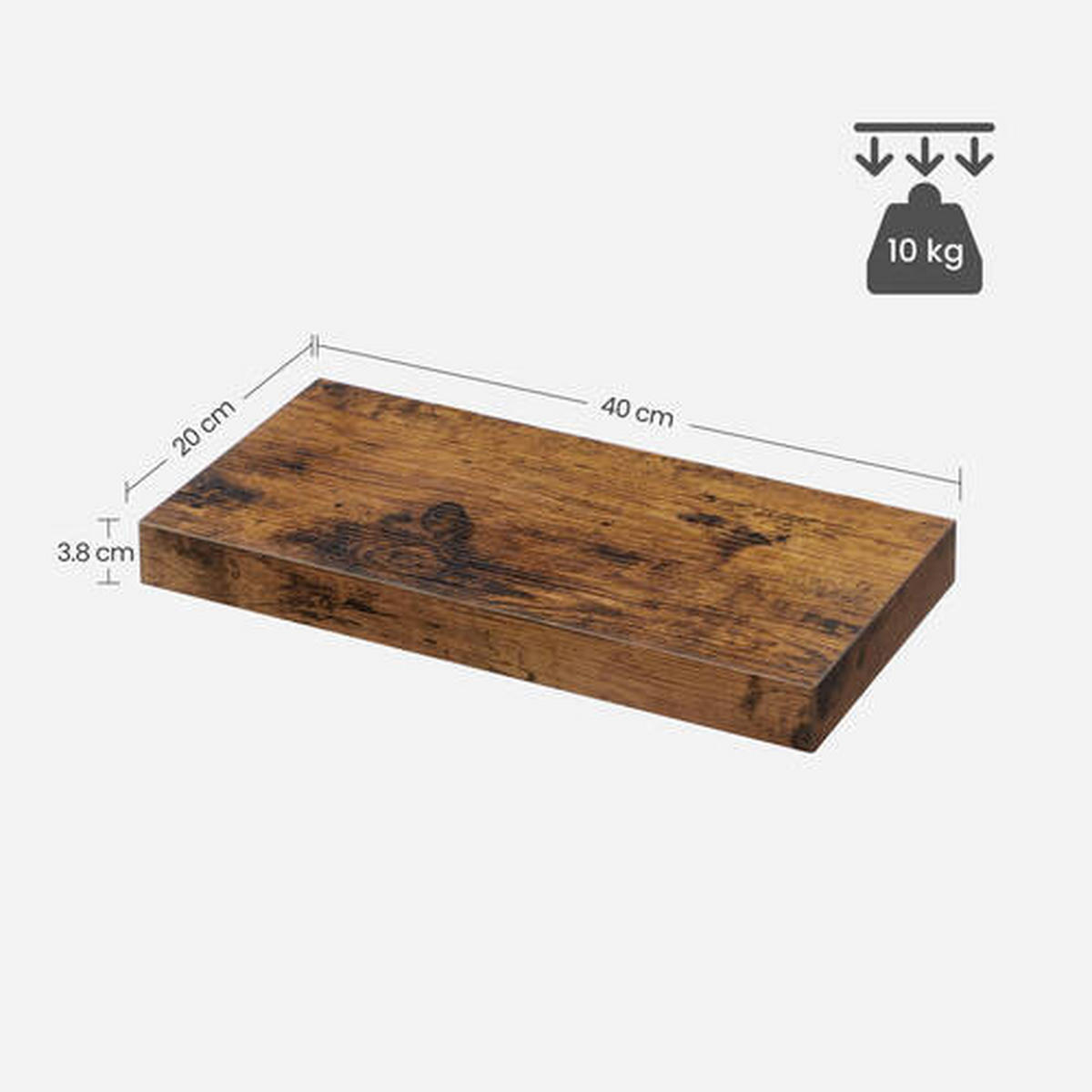 WANDREGAL Braun, Schwarz  - Schwarz/Braun, Basics, Holzwerkstoff (40/3,8/20cm) - Boxxx