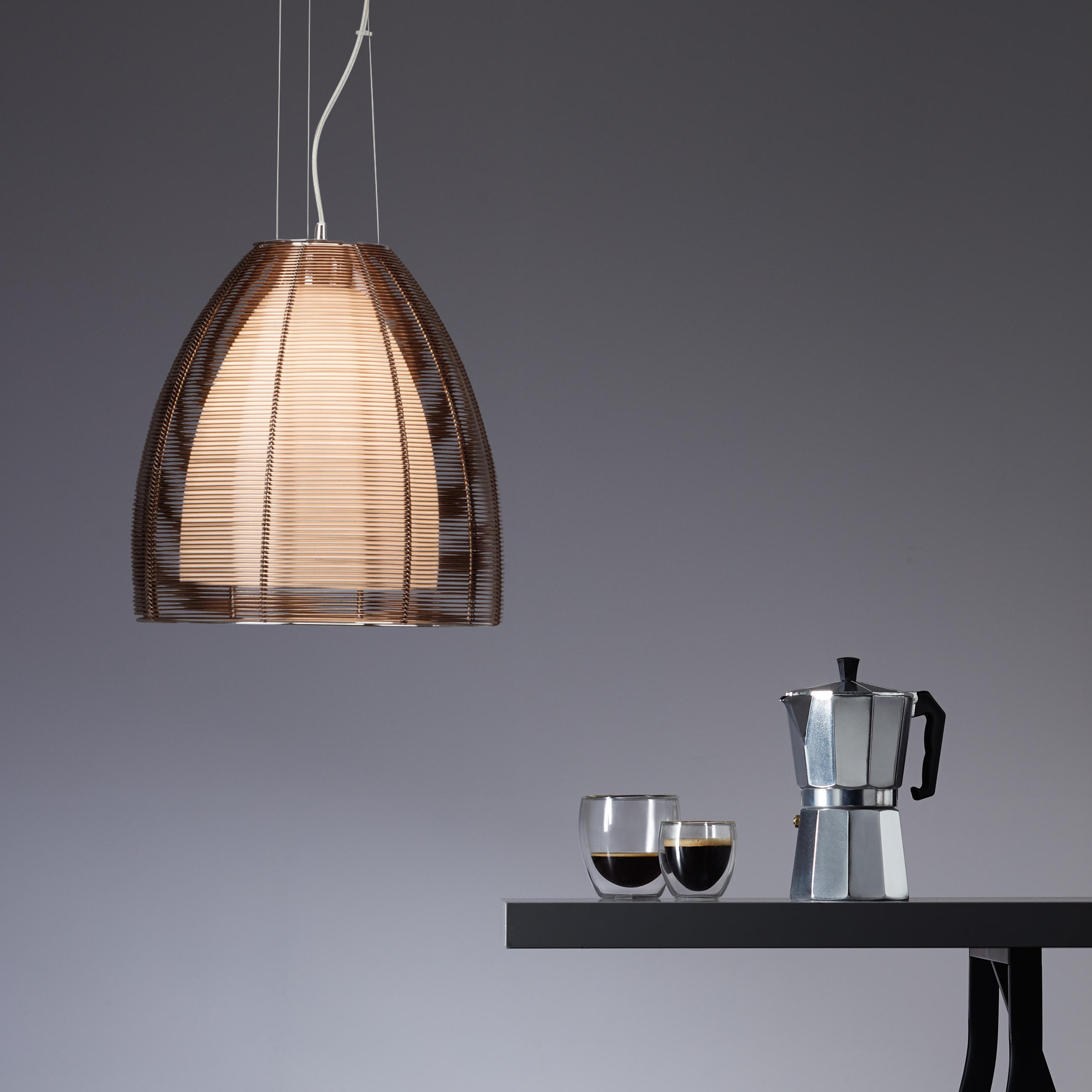 HÄNGELEUCHTE 30/130 cm    - Chromfarben/Bronzefarben, Design, Glas/Metall (30/130cm) - Brilliant