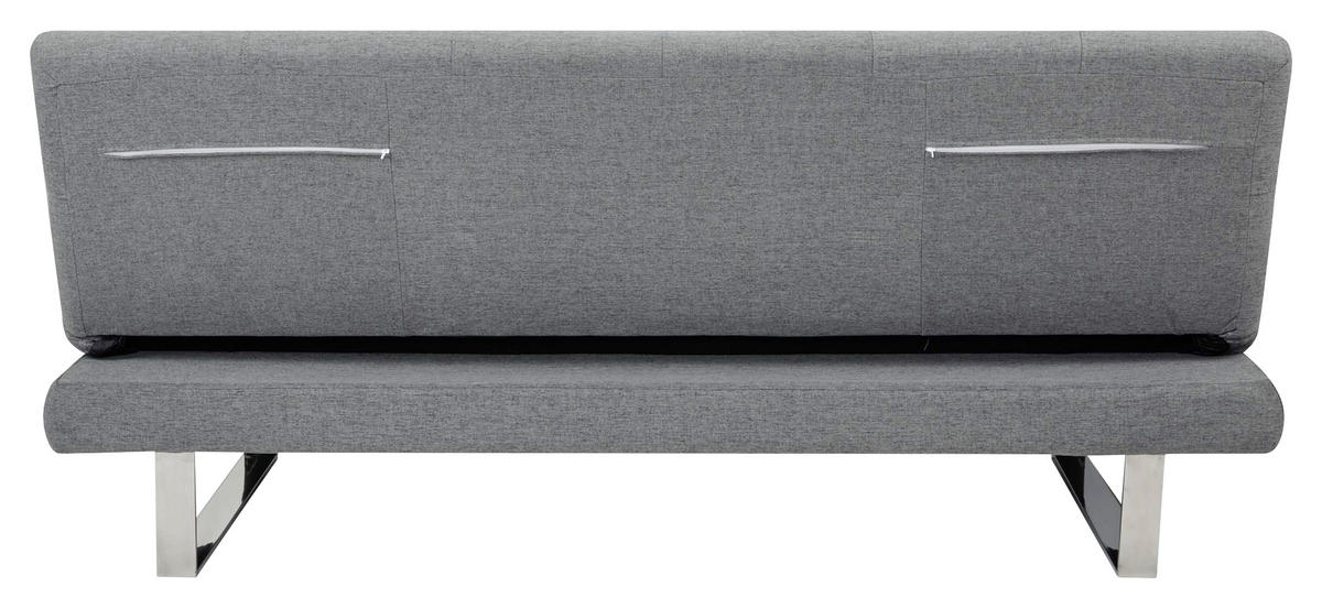 SCHLAFSOFA in Webstoff Grau  - Chromfarben/Grau, Design, Textil/Metall (184/82/83cm) - Livetastic