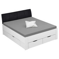 STAURAUMBETT 160/200 cm  in Weiß  - Schwarz/Weiß, Design, Holzwerkstoff (160/200cm) - Xora