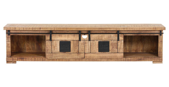LOWBOARD in 220/50/45 cm - Schwarz/Naturfarben, KONVENTIONELL, Holz/Metall (220/50/45cm) - Landscape