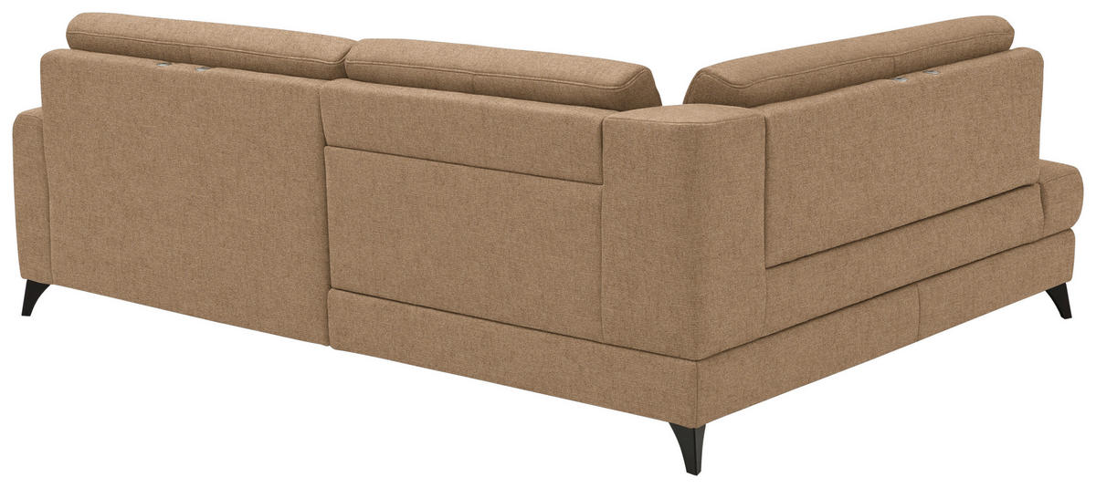 ECKSOFA  Chenille Altrosa  - Schwarz/Altrosa, Design, Textil/Metall (182/239cm) - Beldomo Comfort