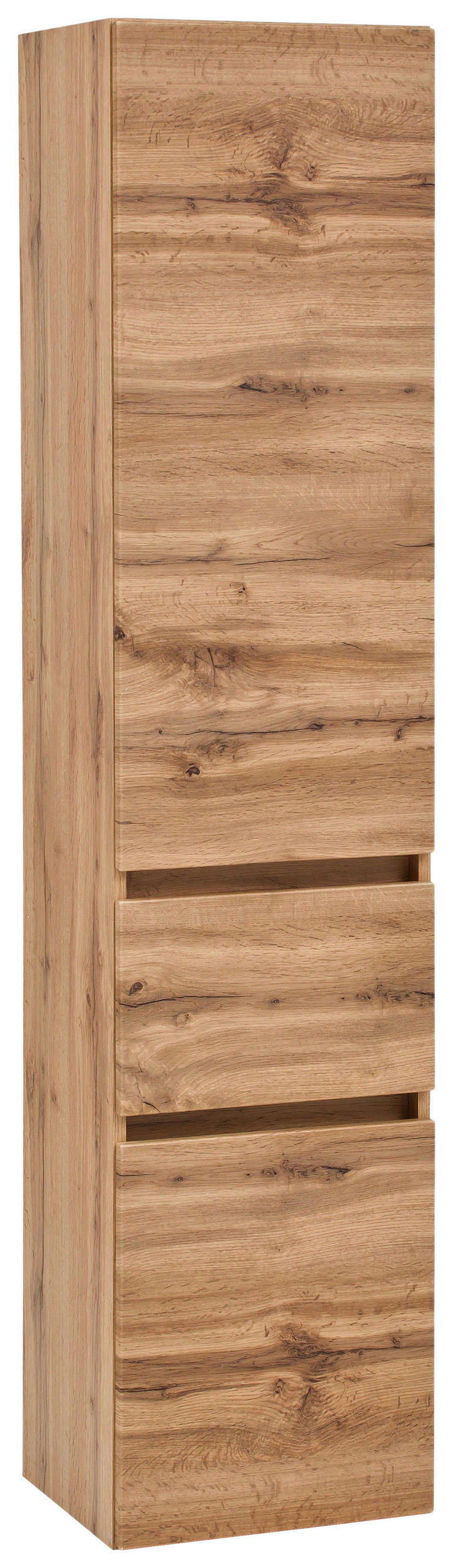 HOCHSCHRANK 40/180/35 cm  - Eichefarben/Silberfarben, KONVENTIONELL, Holzwerkstoff/Kunststoff (40/180/35cm) - Held