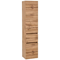 HOCHSCHRANK 40/180/35 cm  - Eichefarben/Silberfarben, KONVENTIONELL, Holzwerkstoff/Kunststoff (40/180/35cm) - Held