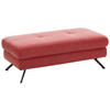 HOCKER in Textil Rot  - Rot/Schwarz, Design, Textil/Metall (130/47/65cm) - Beldomo System