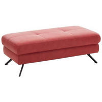 HOCKER Lederlook, Mikrofaser Rot  - Rot/Schwarz, Design, Textil/Metall (130/47/65cm) - Beldomo Speed