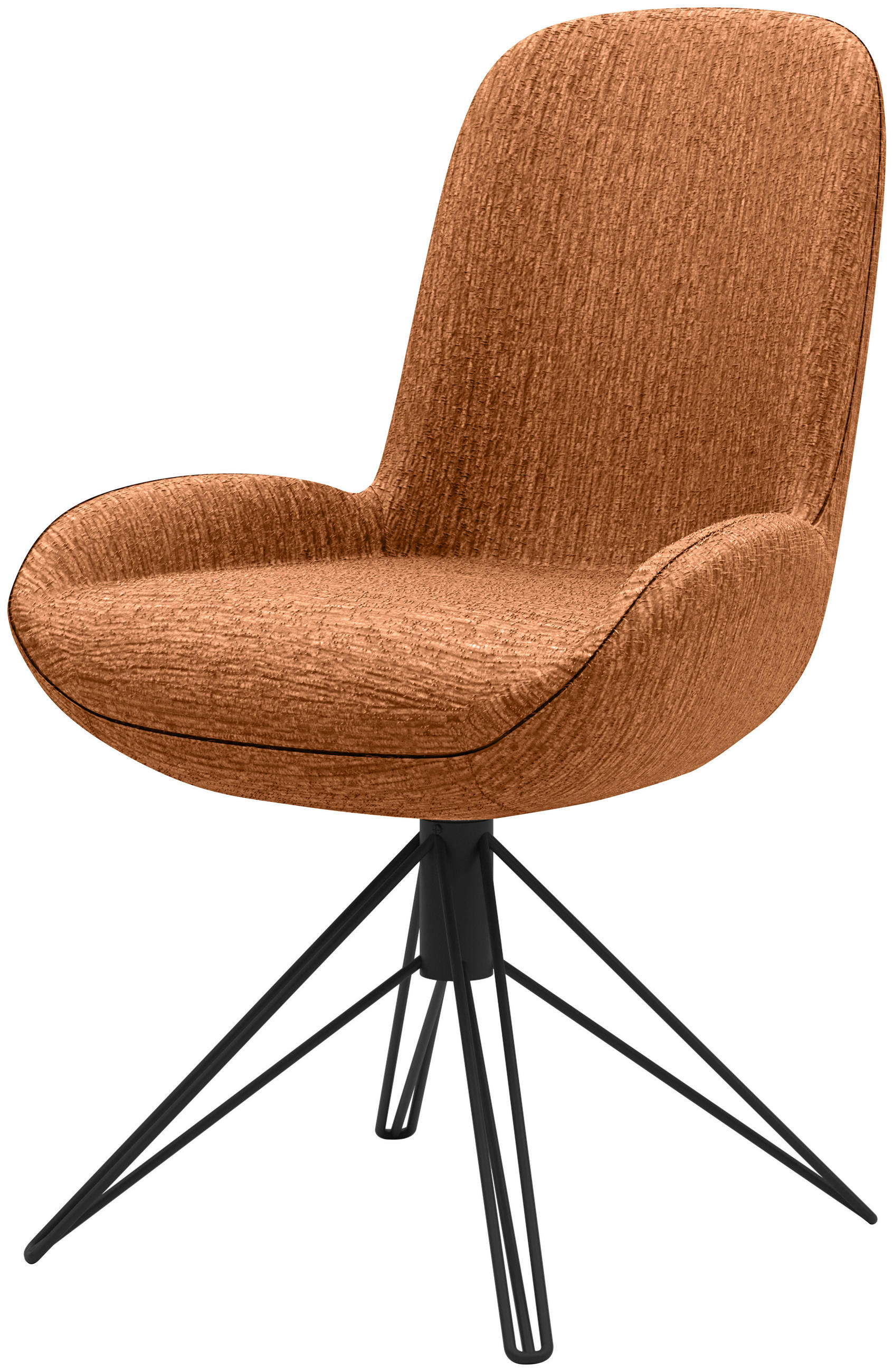 STUHL Chenille Kupferfarben  - Schwarz/Kupferfarben, Design, Textil/Metall (55/90,5/62cm) - Musterring