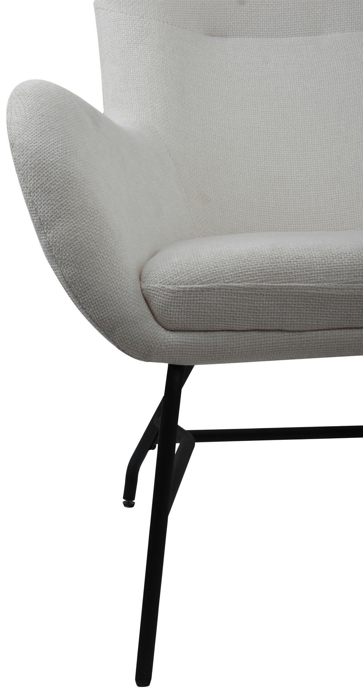 SESSEL in Bouclé Creme  - Creme/Schwarz, Modern, Textil/Metall (77/106.5/84cm) - Livetastic