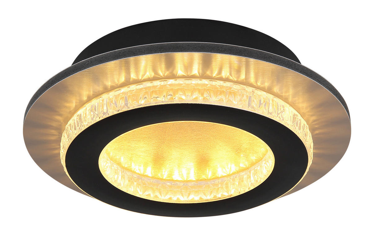 STROPNÍ LED SVÍTIDLO, 20/5,5 cm  - černá/čiré, Design, kov/plast (20/5,5cm) - Globo