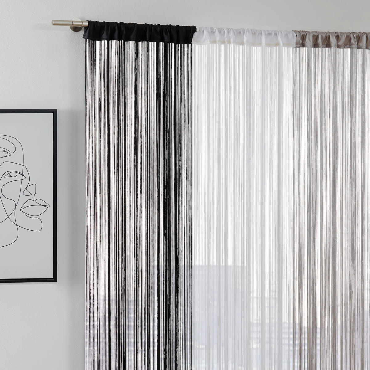 PROVÁZKOVÝ ZÁVĚS, bílá, 90/245 cm - bílá, Basics, textil (90/245cm) - Boxxx