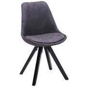 STUHL Mikrofaser Grau, Schwarz - Schwarz/Grau, Design, Holz/Textil (49/87,5/56cm) - Carryhome