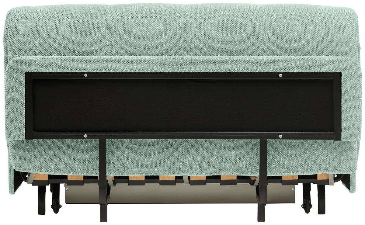 SCHLAFSOFA  mit Liegefunktion Velours Mintgrün  - Schwarz/Mintgrün, Design, Kunststoff/Textil (148/88/110cm) - Livetastic