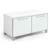 GARDEROBENBANK Santina  in 84/45/40 cm  - Silberfarben/Weiß, Design, Glas/Metall (84/45/40cm)