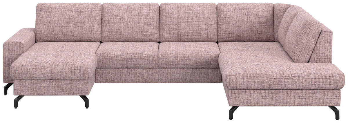 SAROKGARNITÚRA textil sötét rózsaszín  - fekete/sötét rózsaszín, textil/fém (172/337/221cm) - Welnova