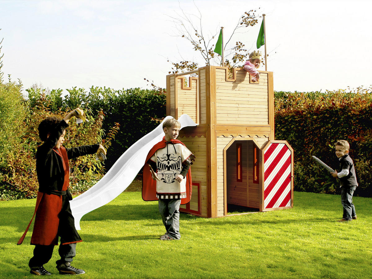 LEKHUS 319/195/110 cm  - vit/röd, Klassisk, trä/plast (319/195/110cm)