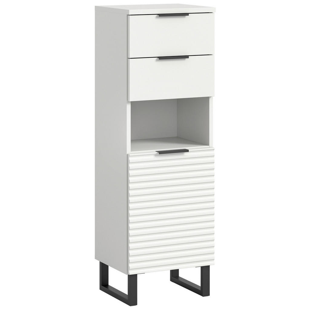 Midischrank Riff Weiß Schwarz B: 35 Cm