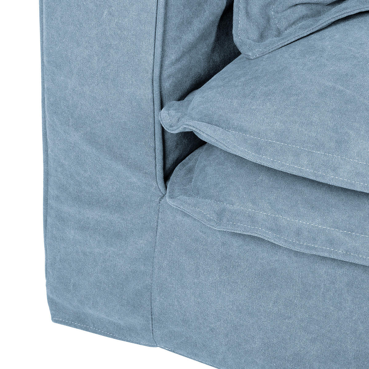 3-SITZER-SOFA STELLA in Webstoff Blau  - Blau/Schwarz, Design, Kunststoff/Textil (238/90/119cm) - P & B