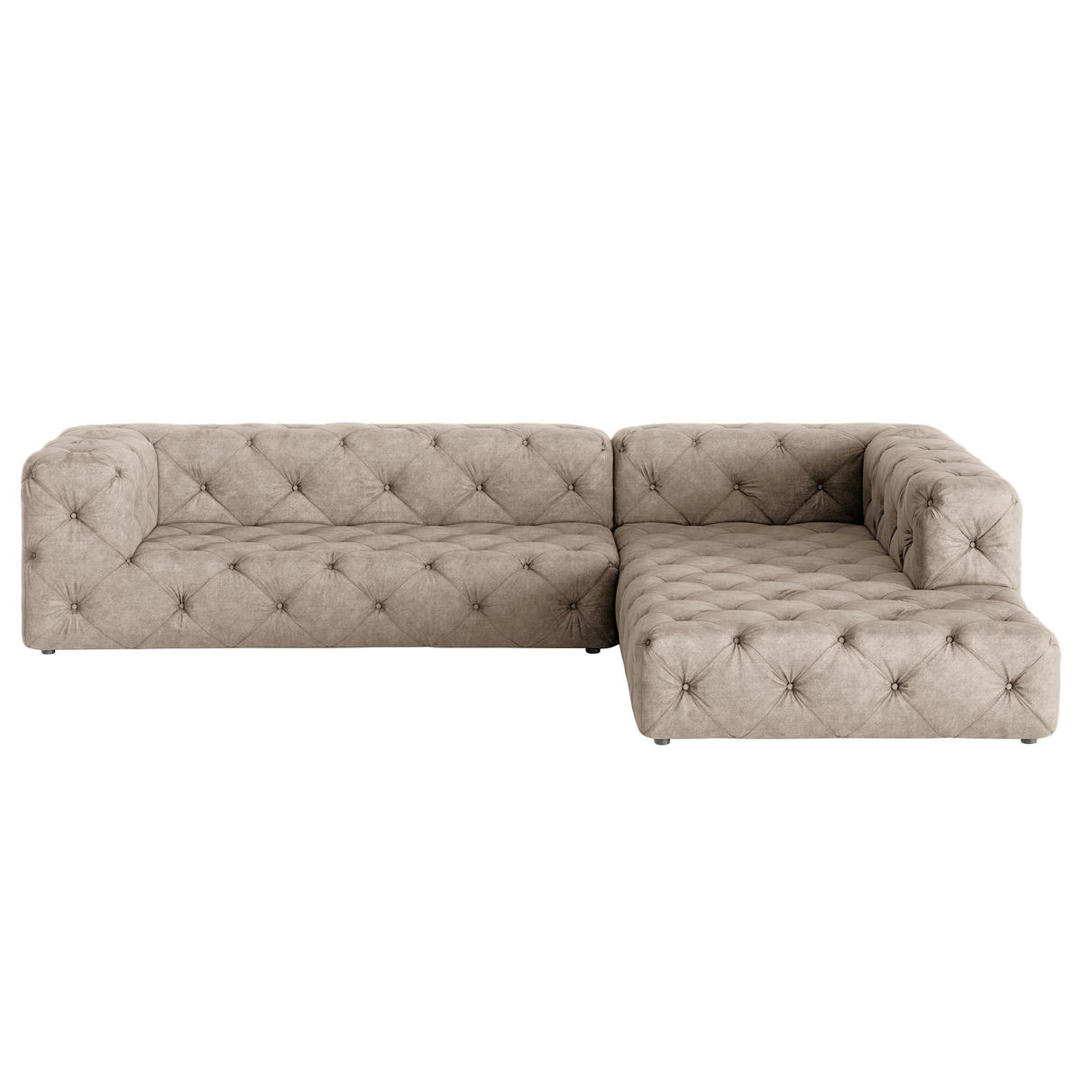 ECKSOFA Mikrofaser Cappuccino  - Schwarz/Cappuccino, Design, Kunststoff/Textil (325/228cm) - P & B
