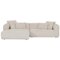 ECKSOFA in Flachgewebe Hellbraun  - Hellbraun/Schwarz, Konventionell, Kunststoff/Textil (170/280cm) - Carryhome