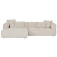 ECKSOFA in Flachgewebe Hellbraun  170/280 cm  - Hellbraun/Schwarz, KONVENTIONELL, Kunststoff/Textil (170/280cm) - Carryhome