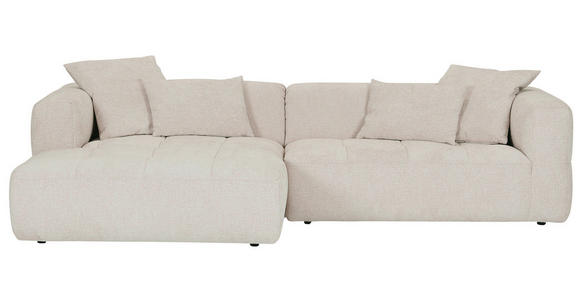 ECKSOFA in Flachgewebe Hellbraun 170/280 cm - Hellbraun/Schwarz, KONVENTIONELL, Kunststoff/Textil (170/280cm) - Carryhome
