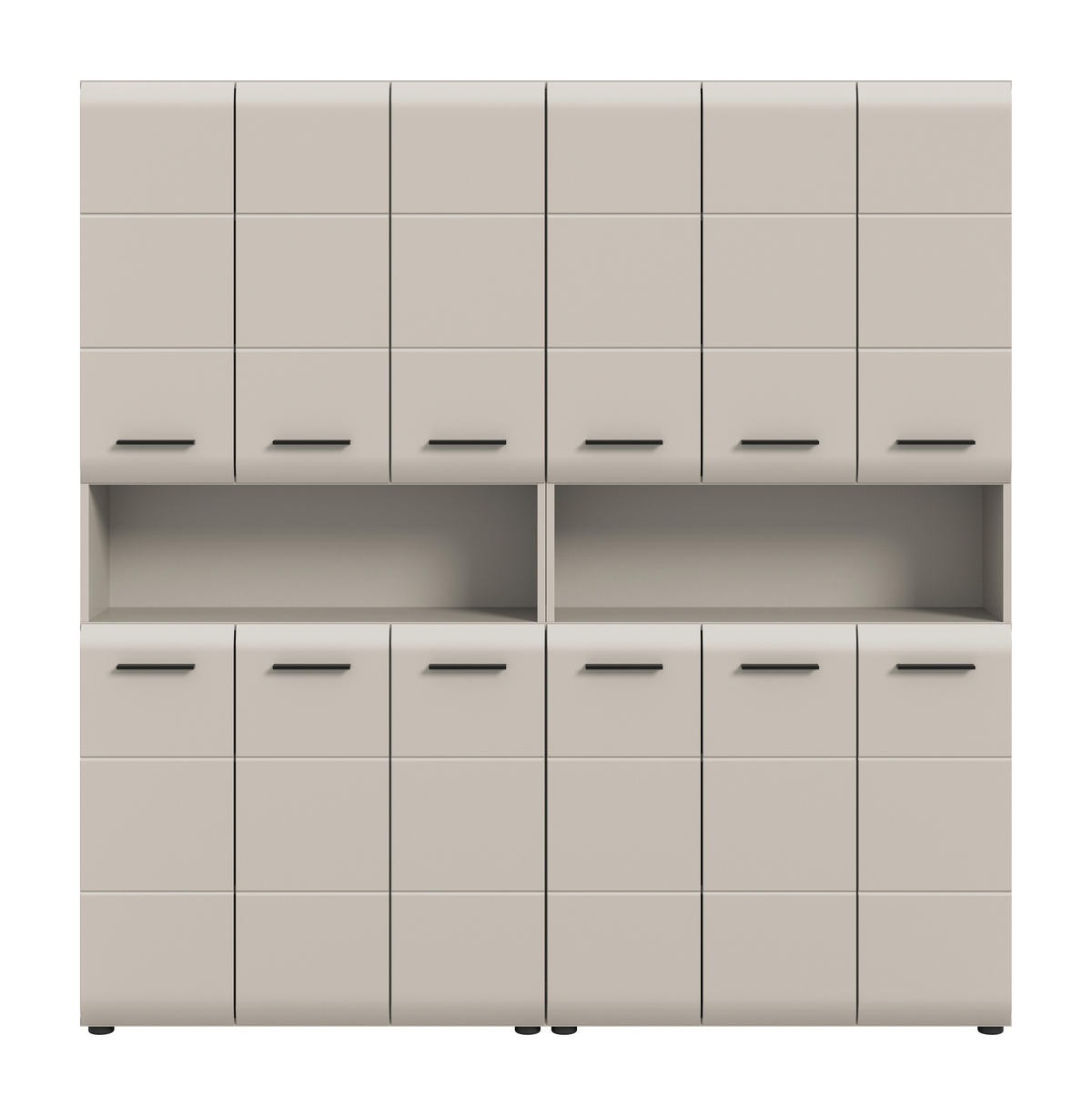 BADEZIMMER 2-teilig  in 180 cm  - Kaschmir/Schwarz, Trend, Holzwerkstoff/Kunststoff (180cm) - MID.YOU