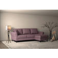 ECKSOFA in Velours Rosa  - Schwarz/Rosa, KONVENTIONELL, Holz/Textil (244/159cm) - Carryhome