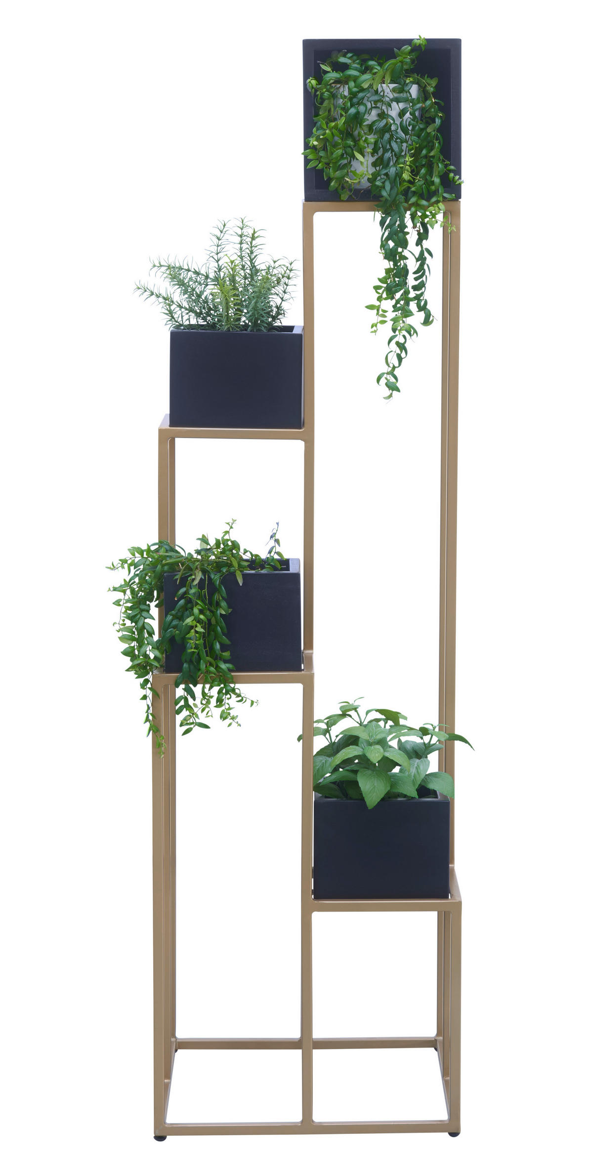 STALAK ZA CVIJEĆE crna, zlatne boje  drvo, metal  - zlatne boje/crna, Trend, drvo/metal (42,5/42,5/150cm) - Landscape