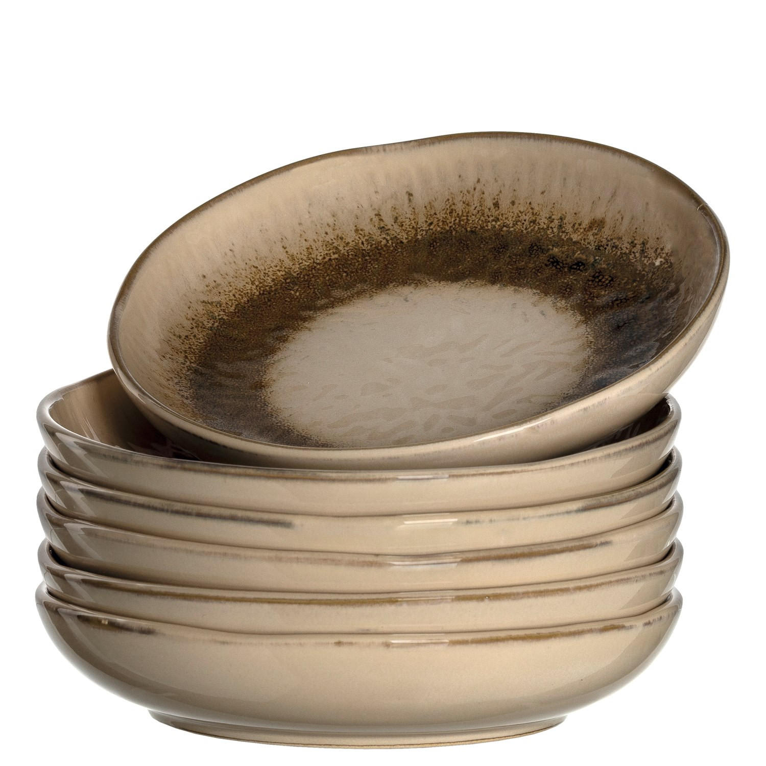 SUPPENTELLERSET Matera 6-teilig  - Sandfarben, LIFESTYLE, Keramik (21cm) - Leonardo