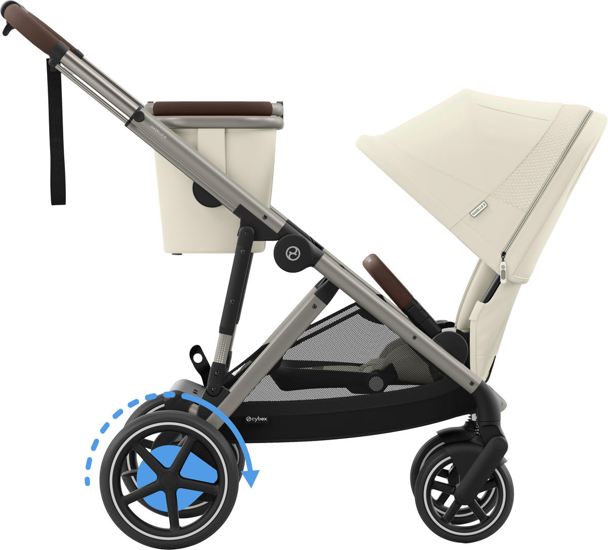 KINDERWAGEN E-GAZELLE S  - Taupe, Design, Kunststoff/Metall (94.5/66/100cm) - Cybex