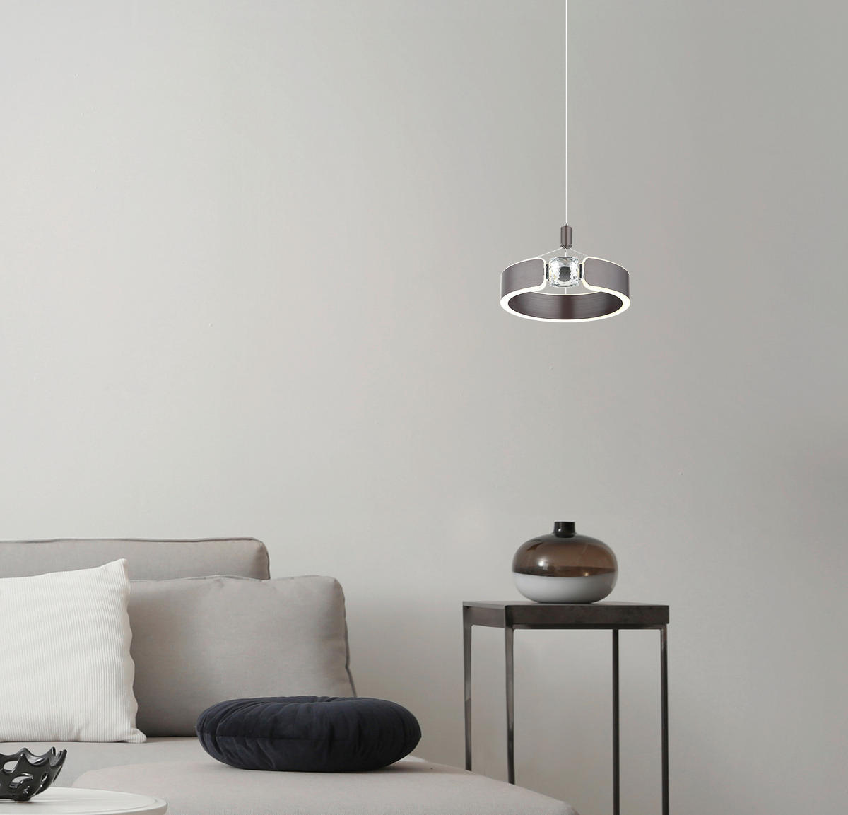 ZÁVĚSNÉ LED SVÍTIDLO, 22/125 cm  - bronzová/čiré, Design, kov/plast (22/125cm) - Globo