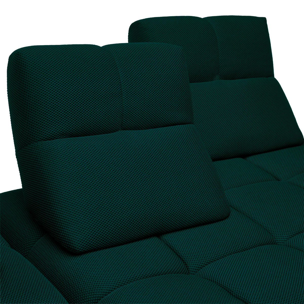ECKSOFA in Struktur Petrol  233/313 cm  - Petrol/Schwarz, Design, Kunststoff/Textil (233/313cm) - Emilio Belluti