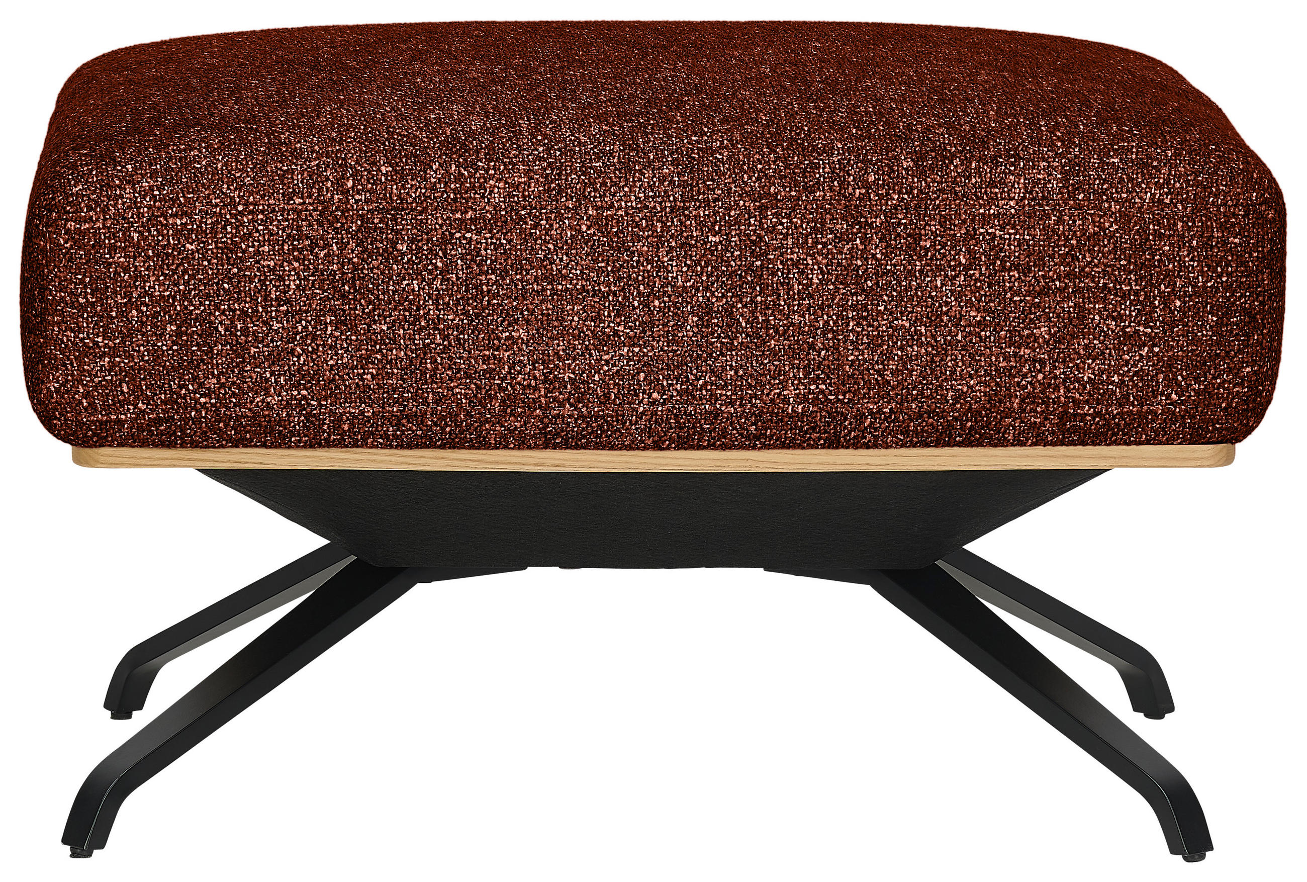 HOCKER Struktur Rostfarben  - Rostfarben/Schwarz, Design, Textil/Metall (74/46/66cm) - Novel