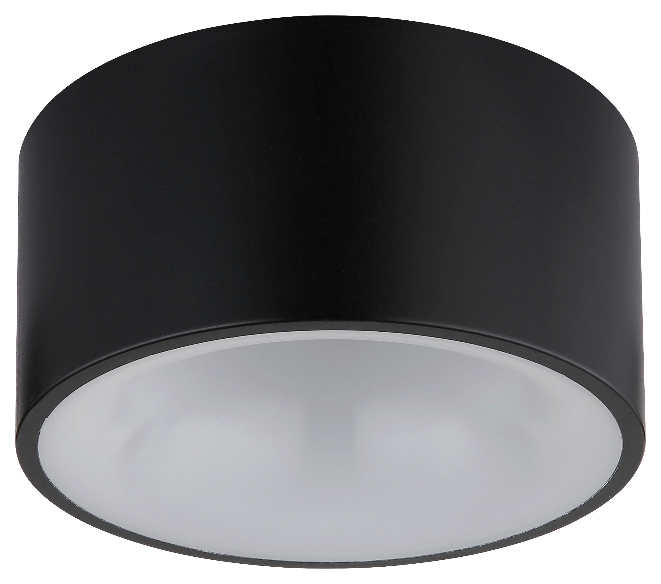LED-DECKENLEUCHTE Raymond 15/7,5 cm   - Opal/Schwarz, Design, Kunststoff/Metall (15/7,5cm) - Globo