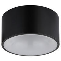 LED-DECKENLEUCHTE Raymond 15/7,5 cm   - Opal/Schwarz, Design, Kunststoff/Metall (15/7,5cm) - Globo