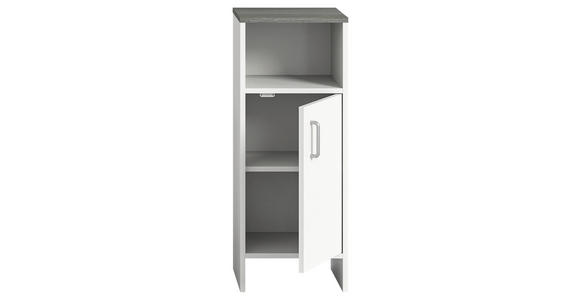 UNTERSCHRANK 32/82/28 cm - Silberfarben/Weiß, MODERN, Holzwerkstoff/Kunststoff (32/82/28cm) - Xora