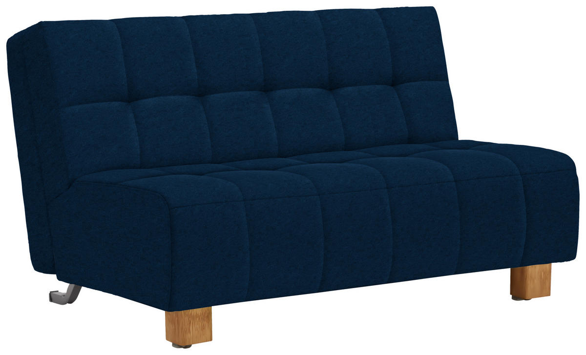SCHLAFSOFA Flachgewebe Dunkelblau  - Naturfarben/Dunkelblau, Design, Holz/Textil (145/92/102cm) - Novel