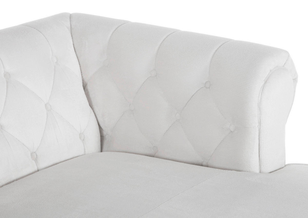 HÖRNSOFFA i plysch vit  - vit/mörkbrun, Design, trä/textil (260/160cm) - MID.YOU