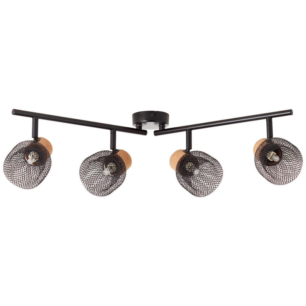 DECKENLEUCHTE Flaka   - Schwarz, Natur, Holz/Metall (16,5/76,5/9cm) - Brilliant