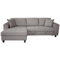 ECKSOFA MORITZ Grau Cord Zierkissen, Bettkasten  - Grau, Trend, Textil (155/265cm) - P & B