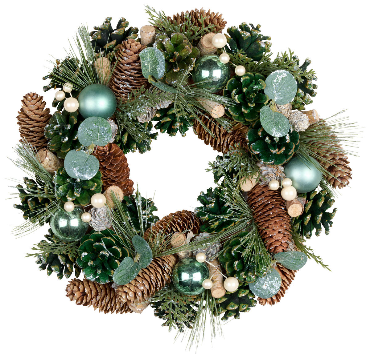 VENČEK ZA VRATA - zelena, Trendi, umetna masa/les (34cm) - X-Mas